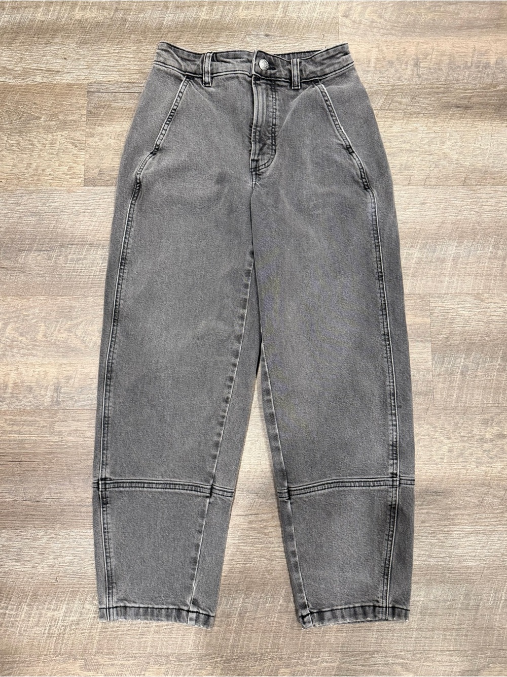 Everlane Utility Barrel Jeans Women’s 25 Grey High Rise Tapered Baggy